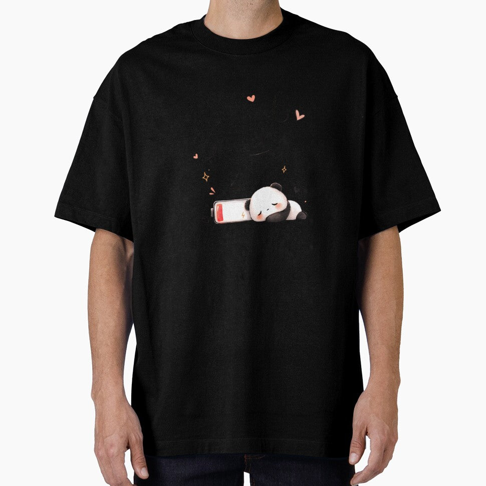 Cute Social Battery 2% Panda – Introvert Low Energy Funny Design by Sanika arts