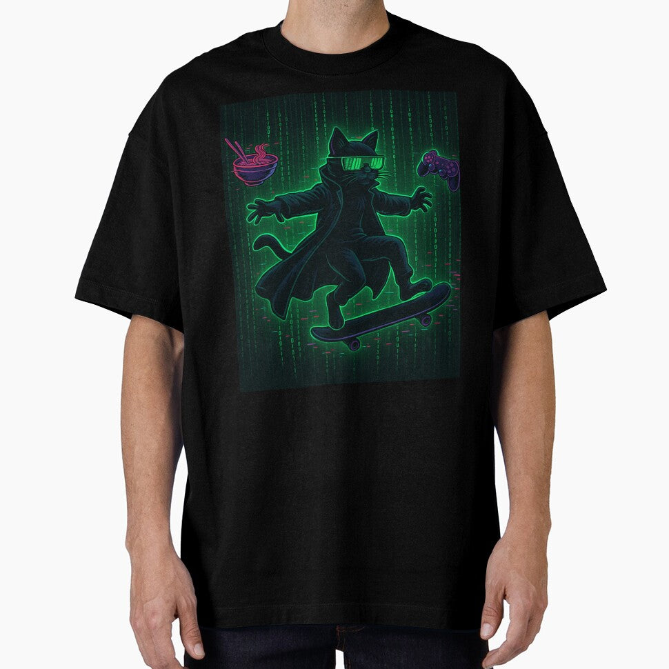 Meowtrix Reloaded – Glitch Cat in a Matrix-Inspired Cyber Aesthetic by NullandPrinted
