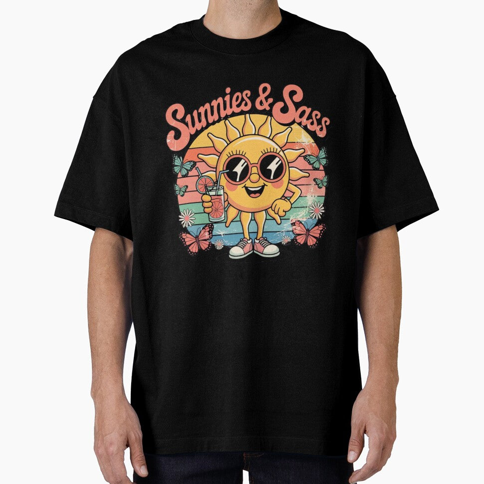Sunnies & Sass – Retro Cartoon Sun Character Vintage Summer Vibes Design by ARTReMi