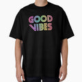 Gradient Rainbow Spectrum Stripes 3D Extruded Retro Vintage Sans Serif Display Typography Good Vibes Quotes by Cawaiico