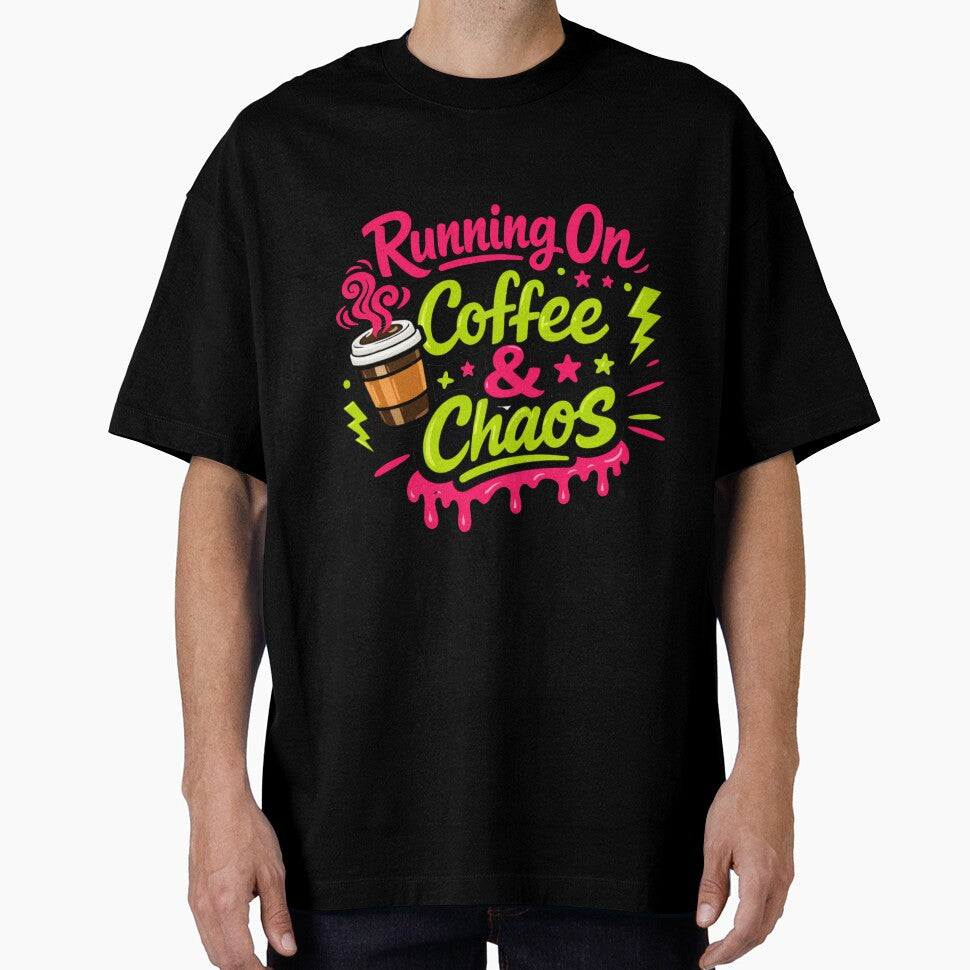 Running on Coffee & Chaos – Funny Caffeine Lover Humor Design by rushaib