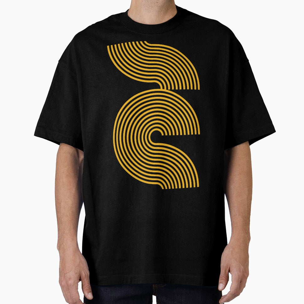 Yellow Retro Mid Century Modern Line Pattern by Inogitna Designs