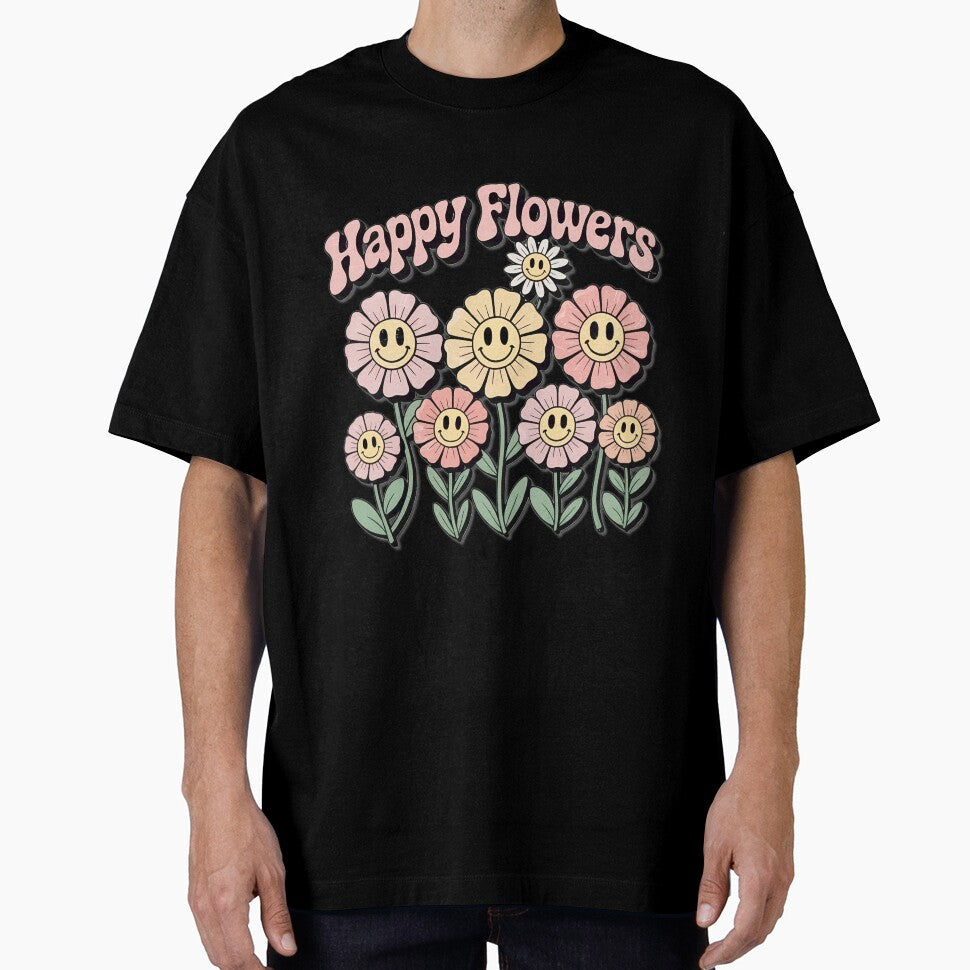 Groovy Happy Flowers Retro Smile Design by Ruth Duran
