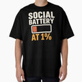Social Battery at 1% – Introvert Low Energy Retro Internet Humor by Mad Factory Designs