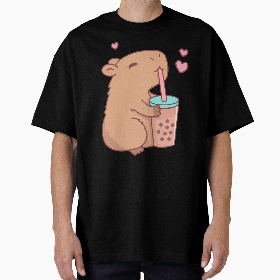 Cute Capybara Loves Boba Tea by EpochEchoes