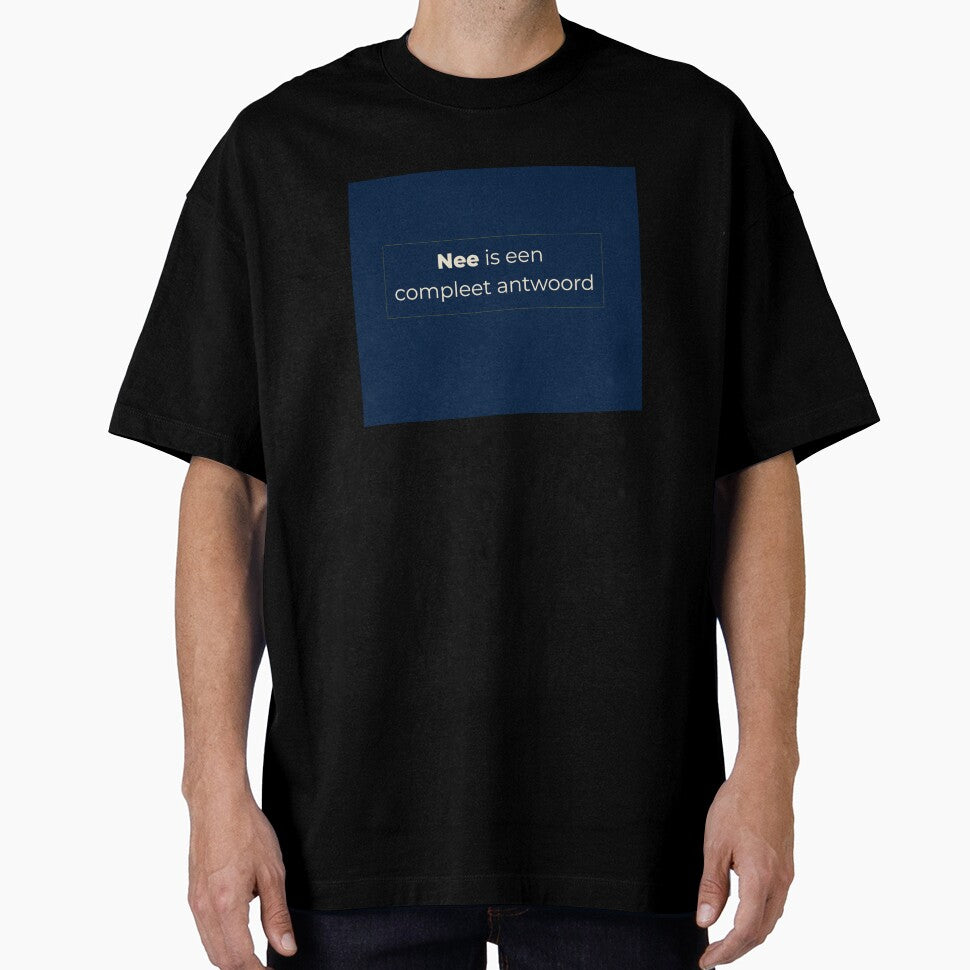 Nee is een compleet antwoord | Dutch Quote | Boundaries Self Care | Navy Gold Design by BalancedCoNL