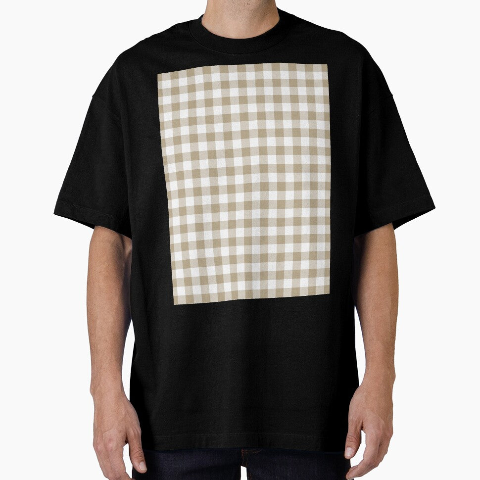 Tan and White Buffalo Plaid Pattern Pairs DE 2022 Trending Color Bamboo Screen DE6193 by ColorOfTheYears