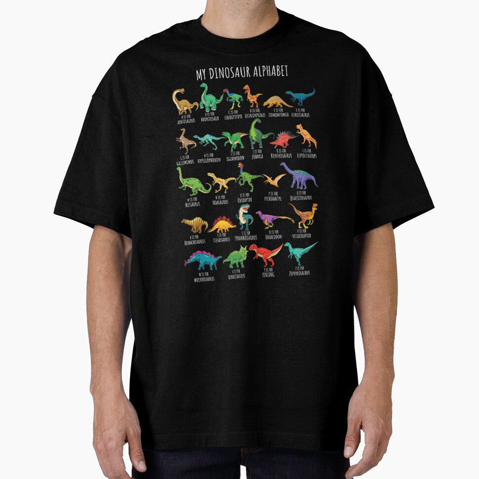 Types Of Dinosaurs Alphabet A-Z ABC Dino Identification Short Sleeve by cleefussraj