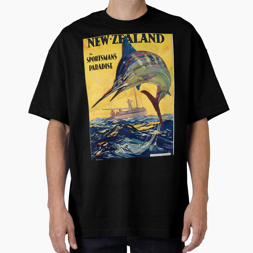 Vintage Travel Poster New Zealand Sportsman paradise by jaydamekh