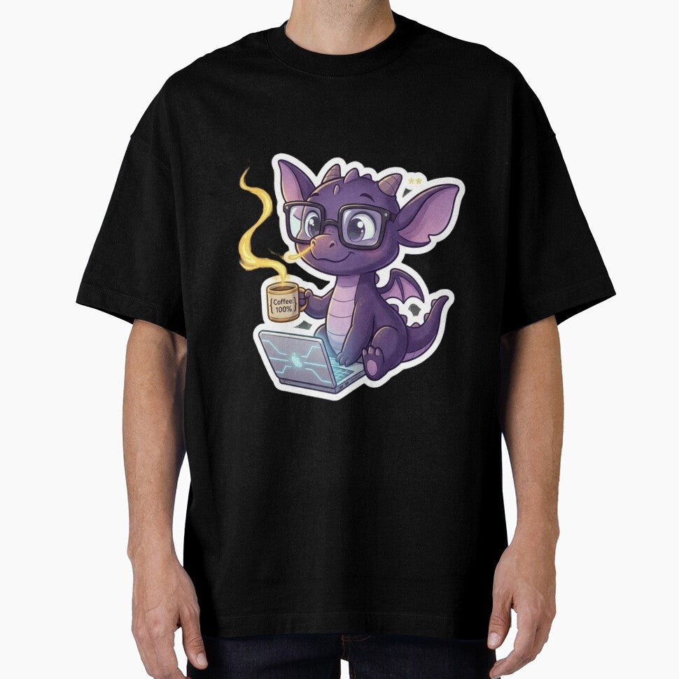 Cute Coding Dragon - Compiling With Fire Cartoon Sticker by MZAgency