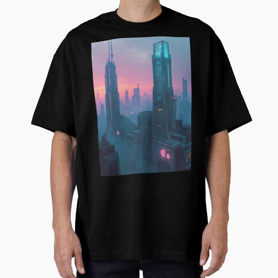 Neon Cyberpunk Skyline at Dusk by BetaStudioArt