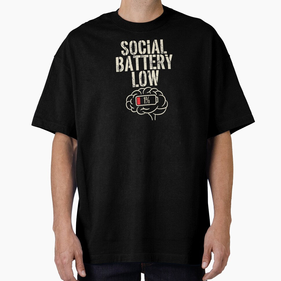 Social Battery Low 1 Percent - Introvert Humor Brain Design by DONT ASK CLUB