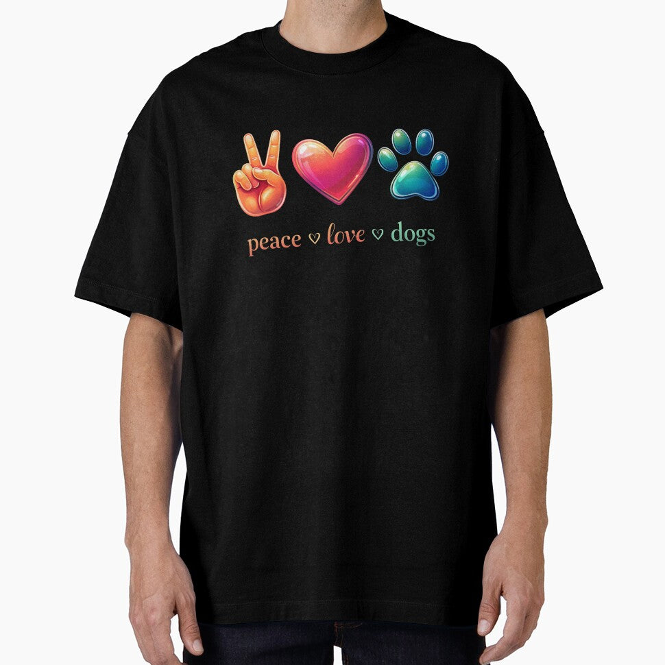 Peace Love Dogs – Puppy Paw Dog Lover Design by OlyvieArt
