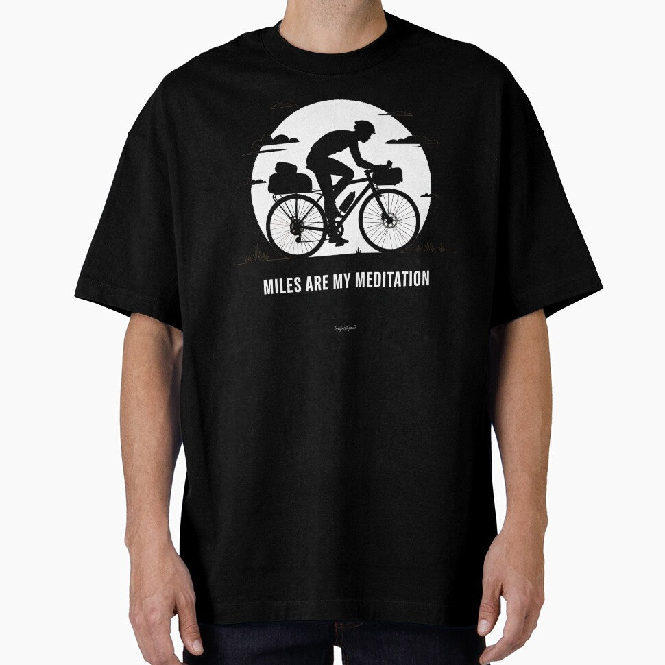 Miles Are My Meditation – Long Distance Cycling Minimalist T-Shirt by ImaginedSpace7