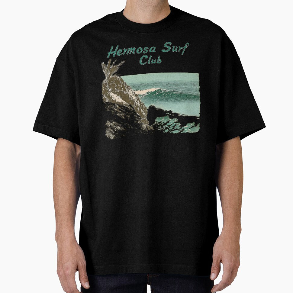 Hermosa Surf Club - Vintage Coastal California Hermosa Beach Surf Design with Cliffs, Ocean, and Palm Trees by YardWest