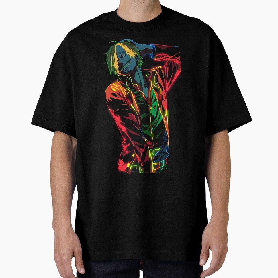Sanji | Neon Chef Fighter Glow – Anime Inspired Flame Kick Warrior Art by Dyan4