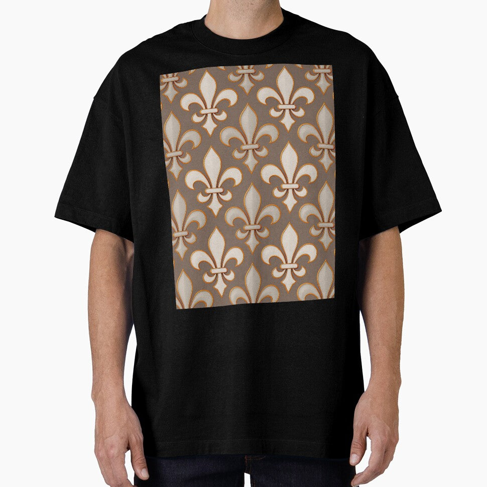 Neutral Earth Tone Fleur-de-lis Royal Design by PatternTitan