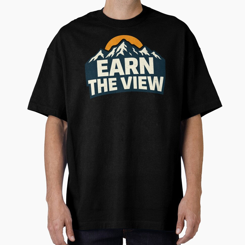 Earn the View Mountain Hiking Summit Adventure Graphic by SaDesign99