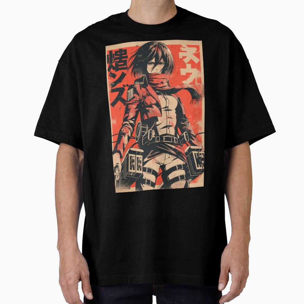 Mikasa Vintage Grunge Orange by AnimeArsenalPrints
