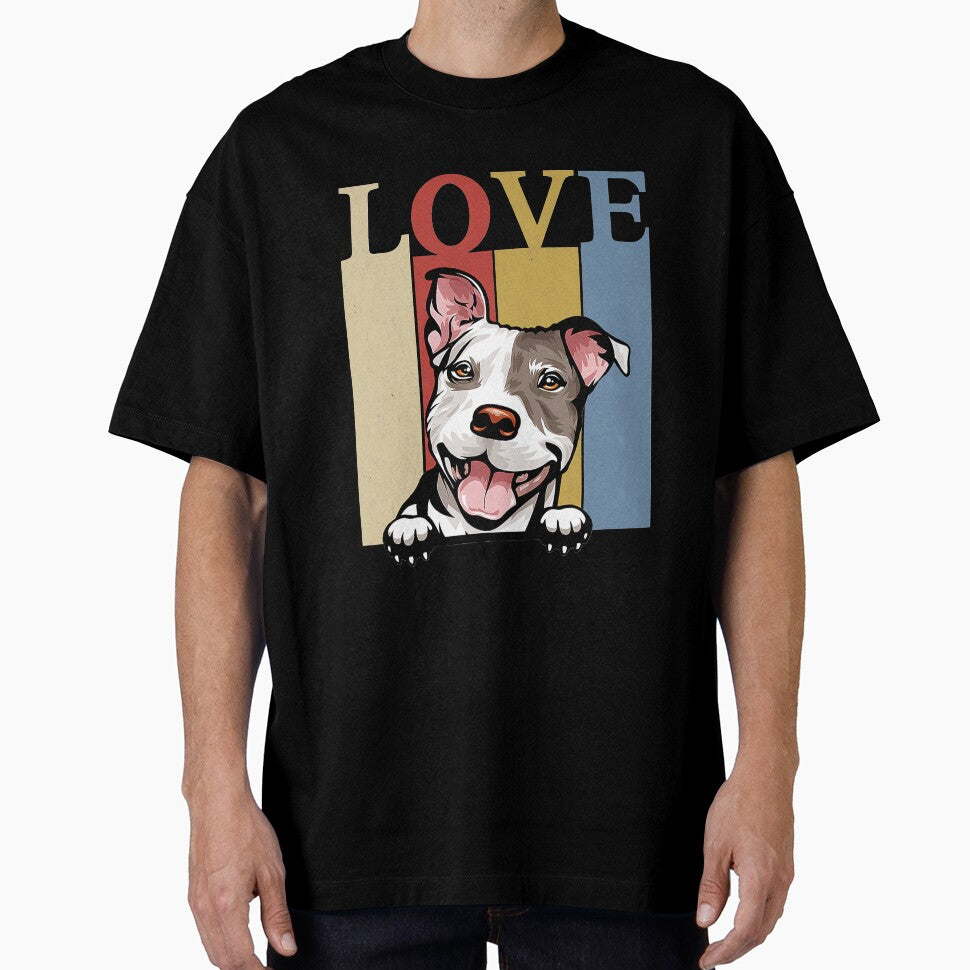 I Love My Pitbull Vintage Retro Funny Pitbull Dog Owner by JeffreyShultz