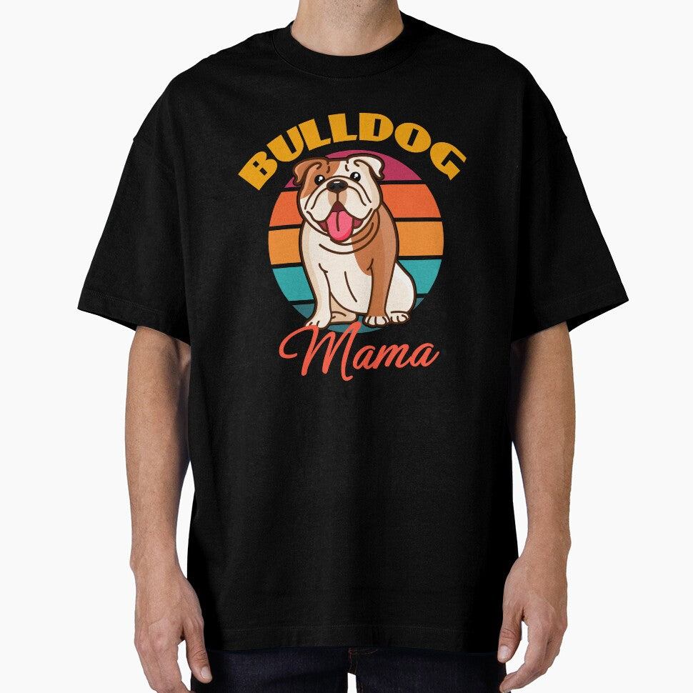 Bulldog Mama Mom Dog Mothers Day puppy Lover Cute Sunser Retro Funny by Meteor77