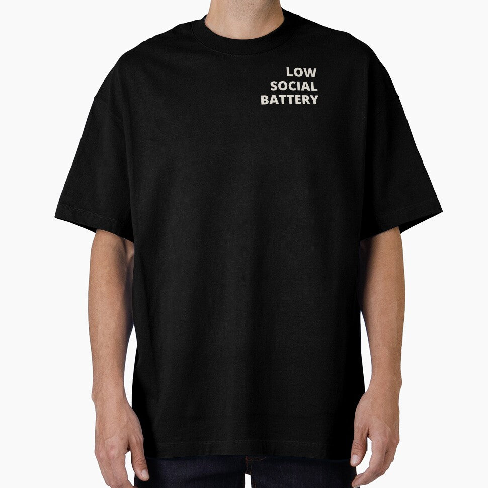 Low Social Battery – Minimal Left Chest Introvert Shirt by WallWilde