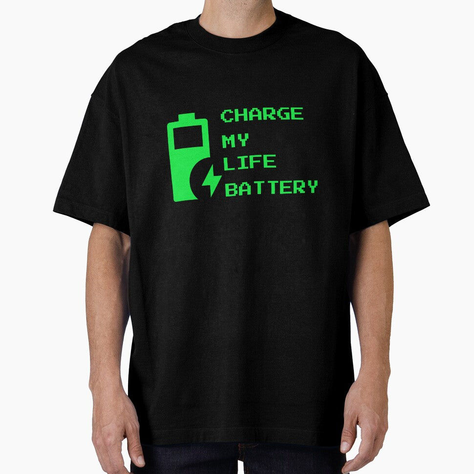 Charge My Life Battery - Funny Introvert Low Energy Pixel Art by vividlukas