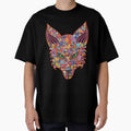 Floral Fox Art – Vibrant Flower Fox Head with Green Eyes by Elizarfa