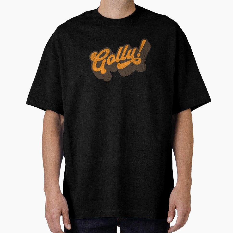 Golly! Retro 70s Script - Vintage Orange Statement Design by picadillyprints
