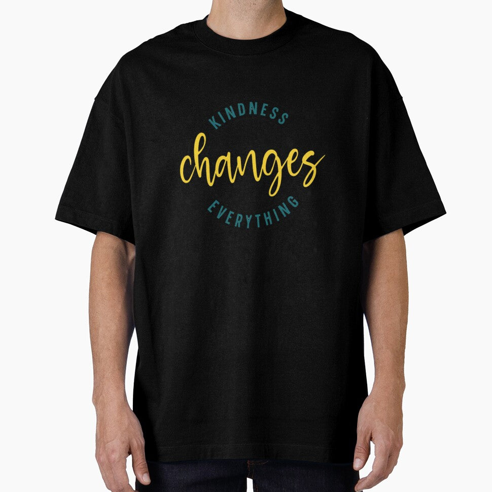 Kindness Changes Everything Circular Typography Teal & Yellow by HBDStudio
