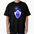 Yawning mouth with celestial moon and sun by Newrealis