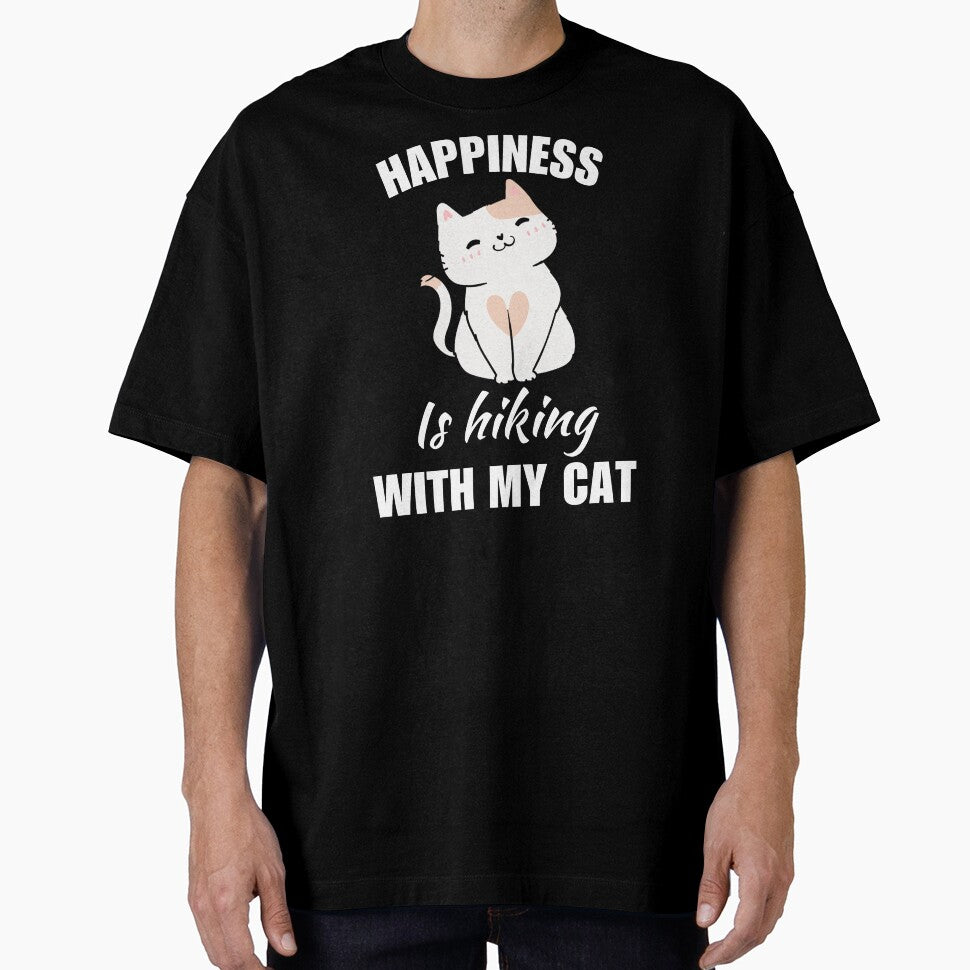 Happiness is hiking with my cat, hiking dad or mom enthusiast fan quote by NBSStore
