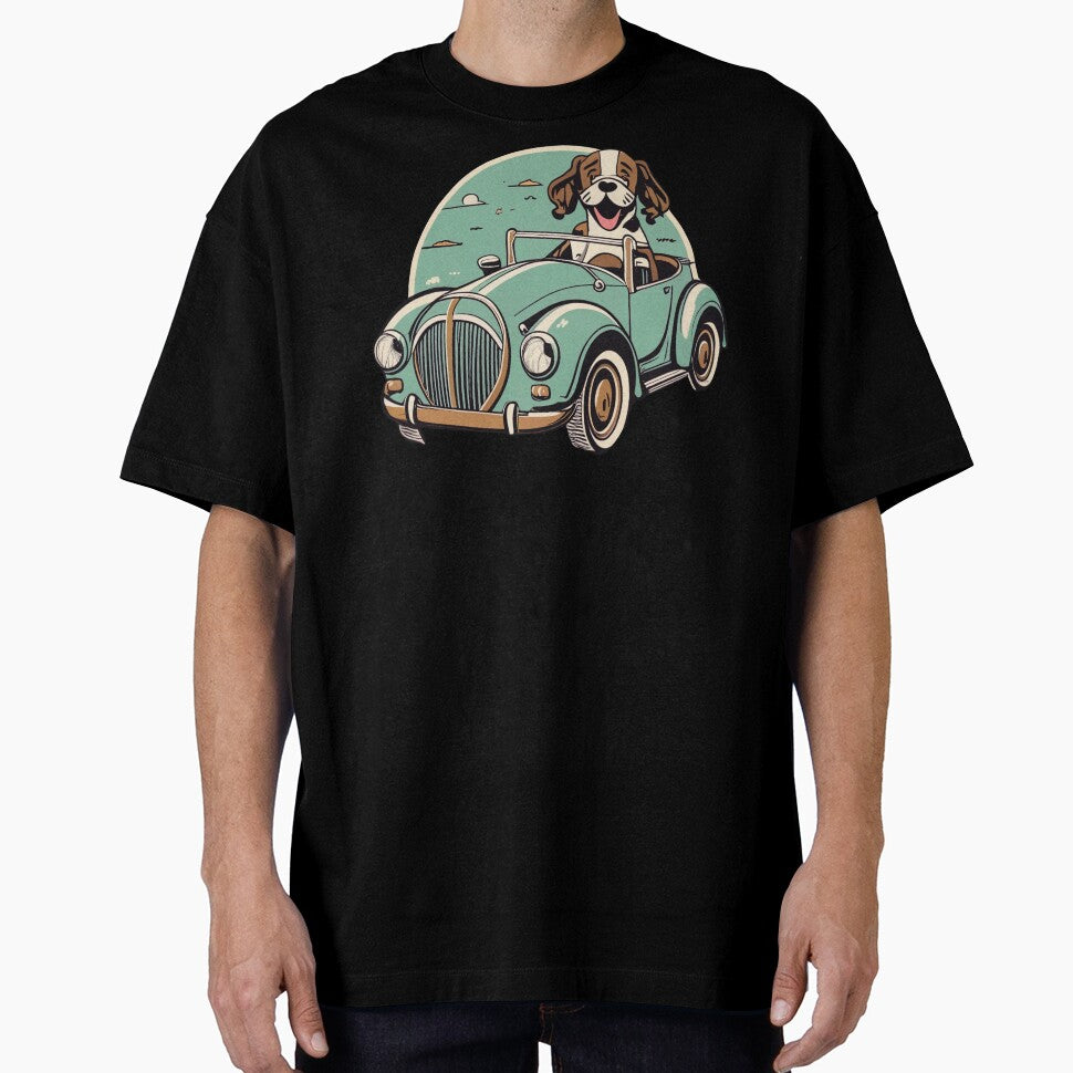 cute dog in retro car by MagelliShop