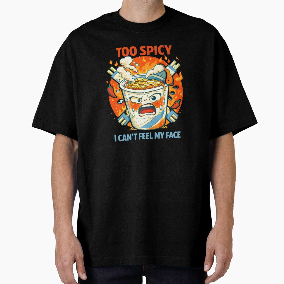 Too Spicy – Funny Ramen Cup Meltdown Cartoon Food Illustration by Snackwear Apparel