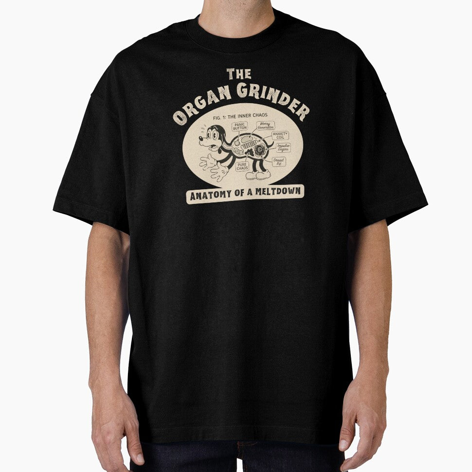 The Organ Grinder Retro Anatomy T-Shirt Vintage 1930s Cartoon Dog Meltdown Graphic Tee by Guilty Kick