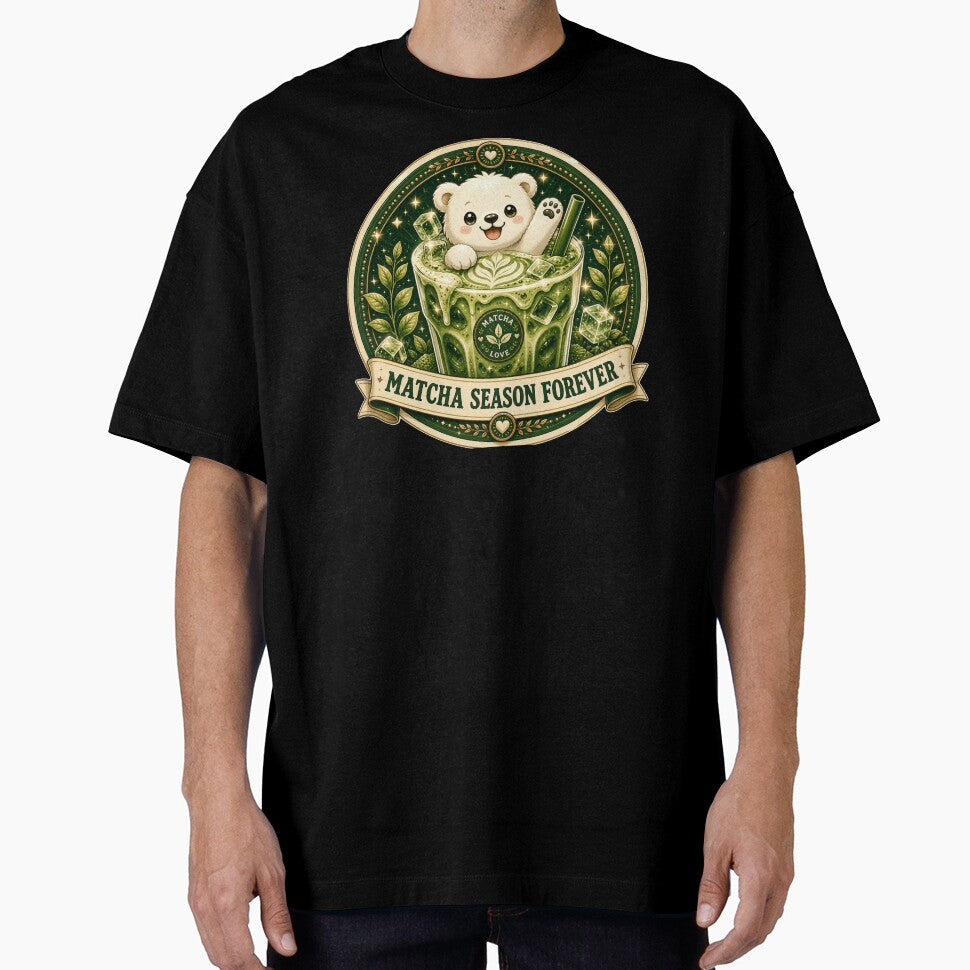 Cute Matcha Iced Latte Bear Aesthetic by BrewmarkStudio