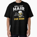Will Cut Hair For Beer Barber Hair Hairdresser Pullover Hoodie by GiselleShop