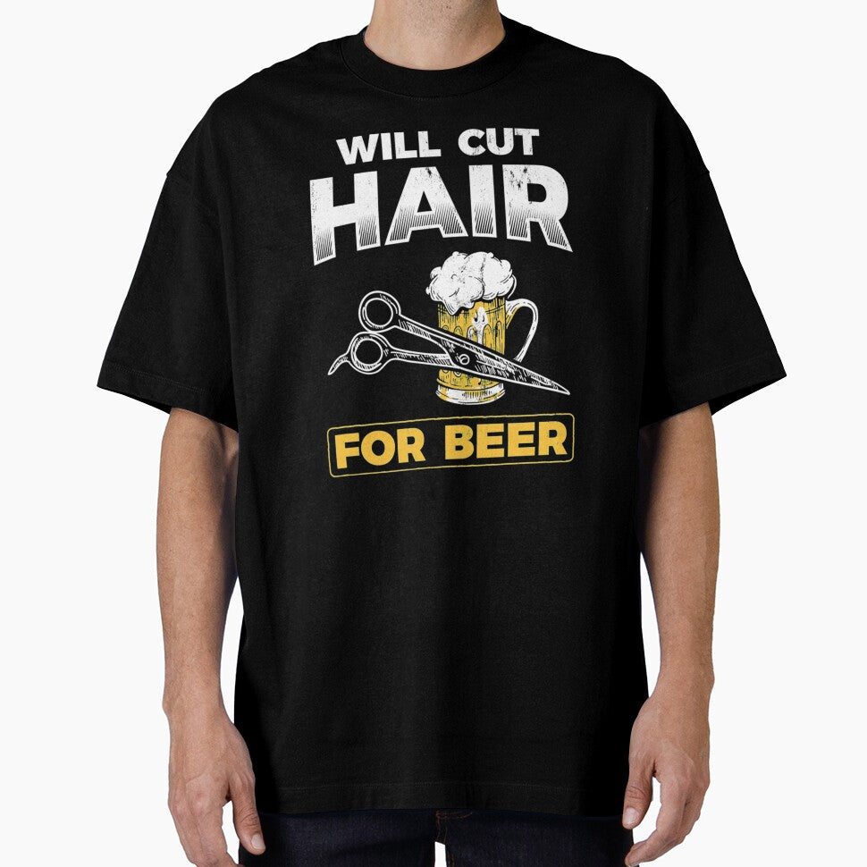 Will Cut Hair For Beer Barber Hair Hairdresser Pullover Hoodie by GiselleShop