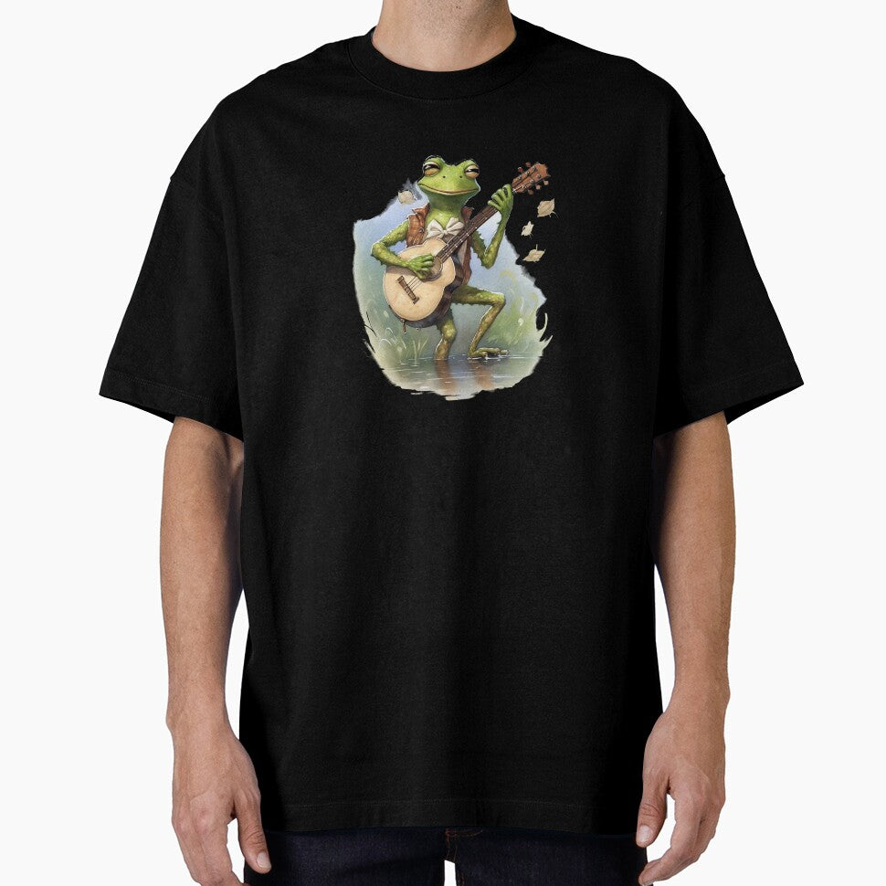 Frog playing guitar in the water by Remek-Design
