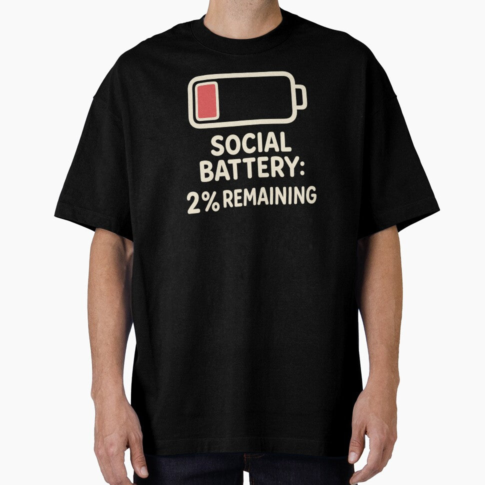 Social Battery 2% Remaining Funny Gifts For Introverts by LookARTIST