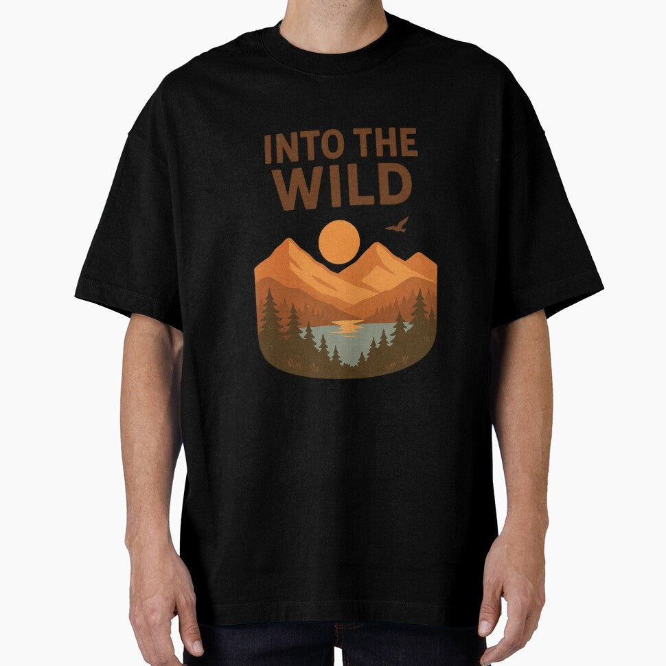 Into the Wild – Minimalist nature design with sunset and mountains by GentleinNature