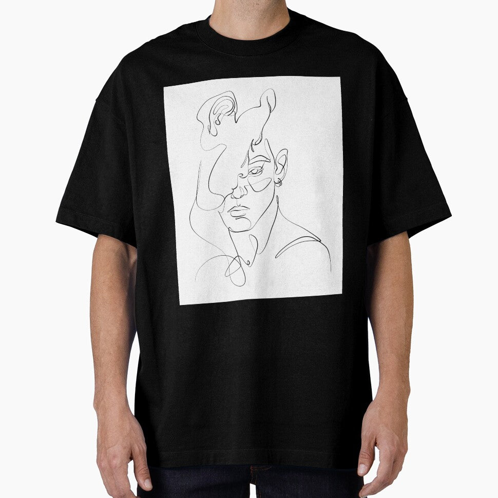 One line minimalist male couple face portrait by Bondingsoul