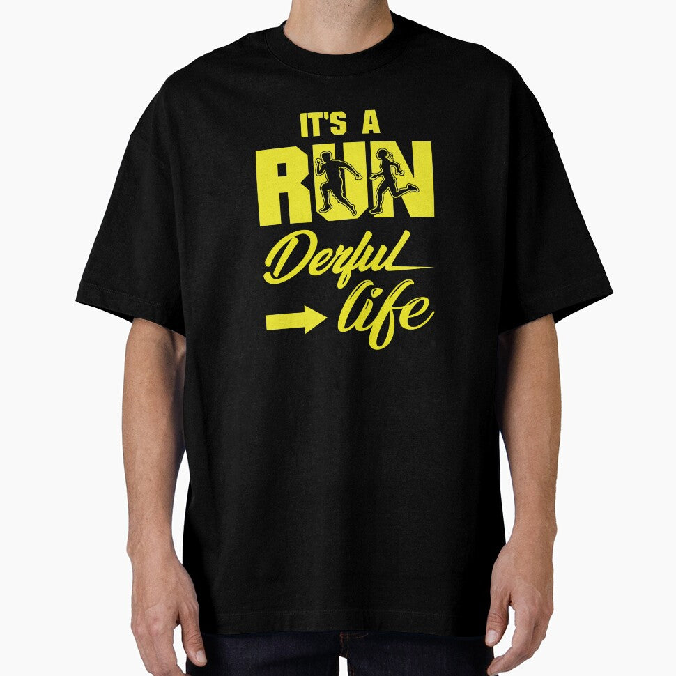 It's A Run Derful Life - Running Quotes - Yellow, Blue, Black, White - Marathoner Gift, Runner's Gift, Running Gift by RaceRunnerz-
