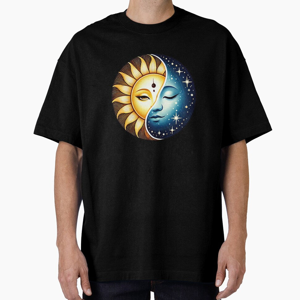 Celestial yin yang sun and moon face – Mystical Celestial Balance by Print On Demand HQ