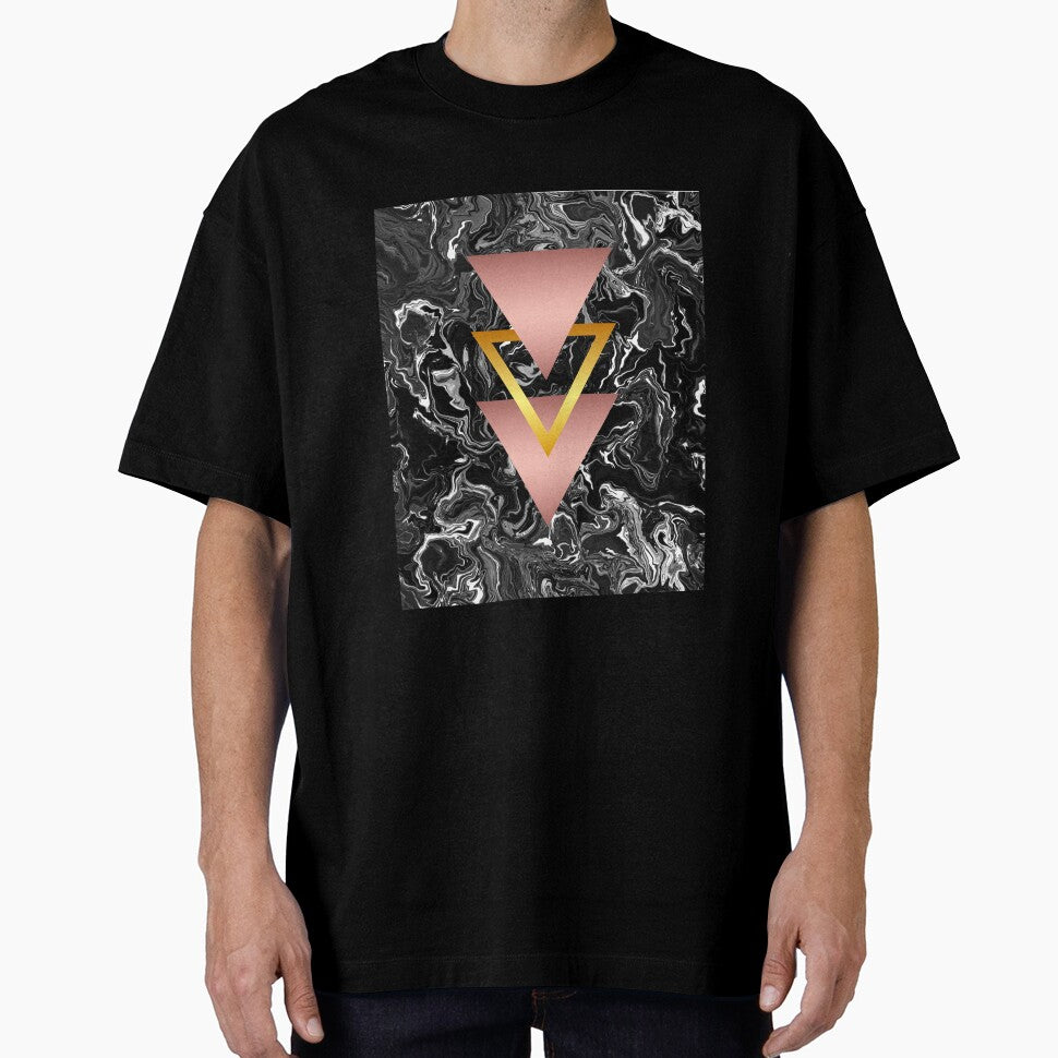 Pink and Golden Pyramid (Black Marble) Geometry by MindedInc