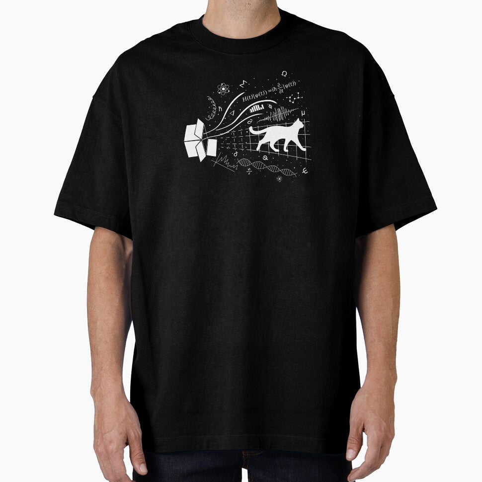 Schrödinger's cat, outside the box, quantum mechanics elements by FABulousStudio