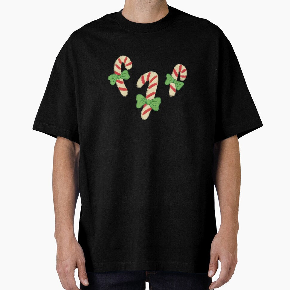 Playful seamless pattern with candy canes and peppermint sweets by rainyhst