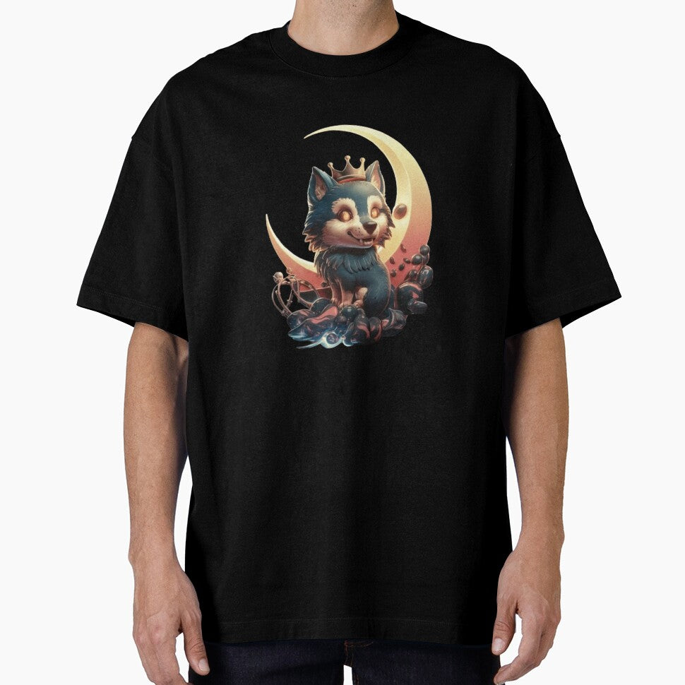 Retro Wolf Graphic - 90s Nostalgia Oversized Unisex Top by TrendTrove1