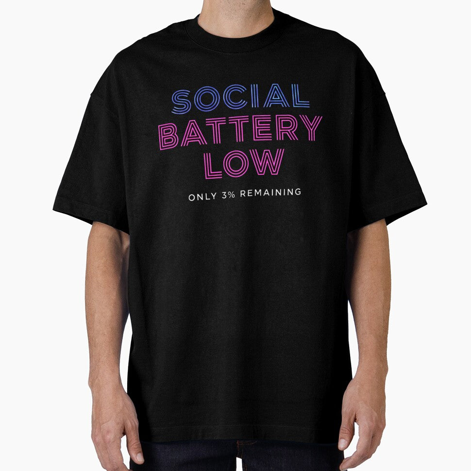 Neon Social Battery Low Quote by SholoStudio