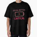 Social Battery 1 Percent Critical Low Battery Humor by Wit & Wear